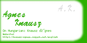 agnes knausz business card